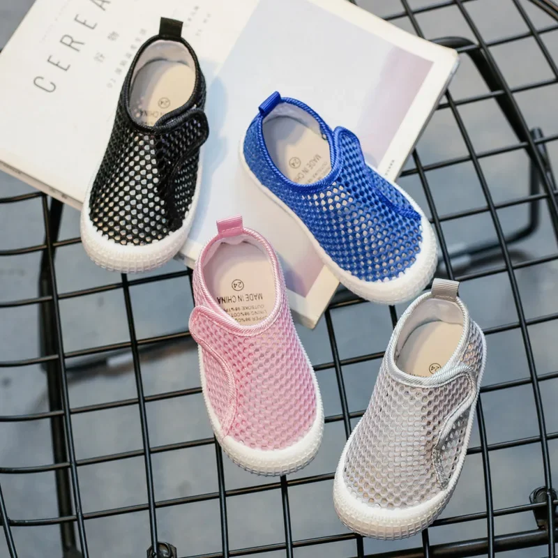 Summer Children's Air Mesh Cloth Shoes Kids Single-layer Shoes Baby Soft-bottom Hollow Net Sandals Breathable Hot Flats Sandals