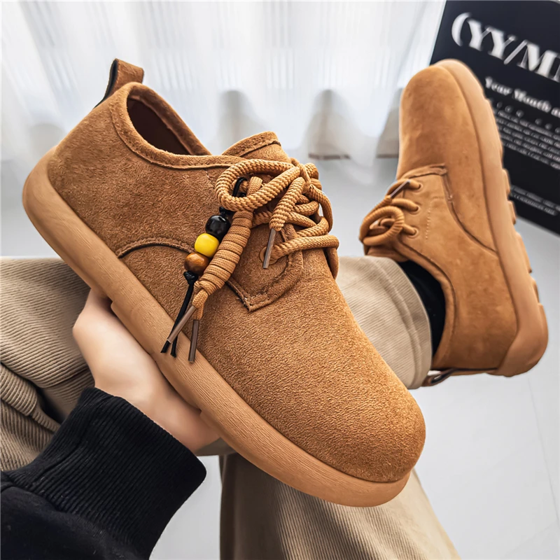 

Осенние Новые Мужские Сандалии в Ретро-Стиле с Бисером, Повседневные Лоферы-Слипоны в Корейском Стиле с Бархатной Поверхностью, Высокий Каблук