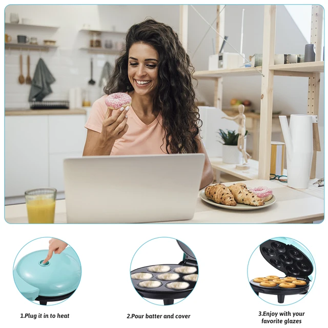 Dash Mini Donut Maker Machine Makes 7 Doughnuts 700W Double-sided Heating Non-stick Coating Electric Donut Maker Machine 3 Dash Mini Donut Maker Machine Makes 7 Doughnuts 700W Double-sided Heating Non-stick Coating Electric Donut Maker Machine 3