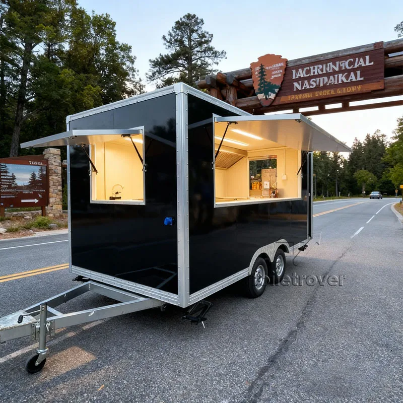 

Commercial Carnival Food Concession Trailers Tacos Waffle Crepe Dessert Pancake Snow Cone Food Truck For Coffee Shop Bakery