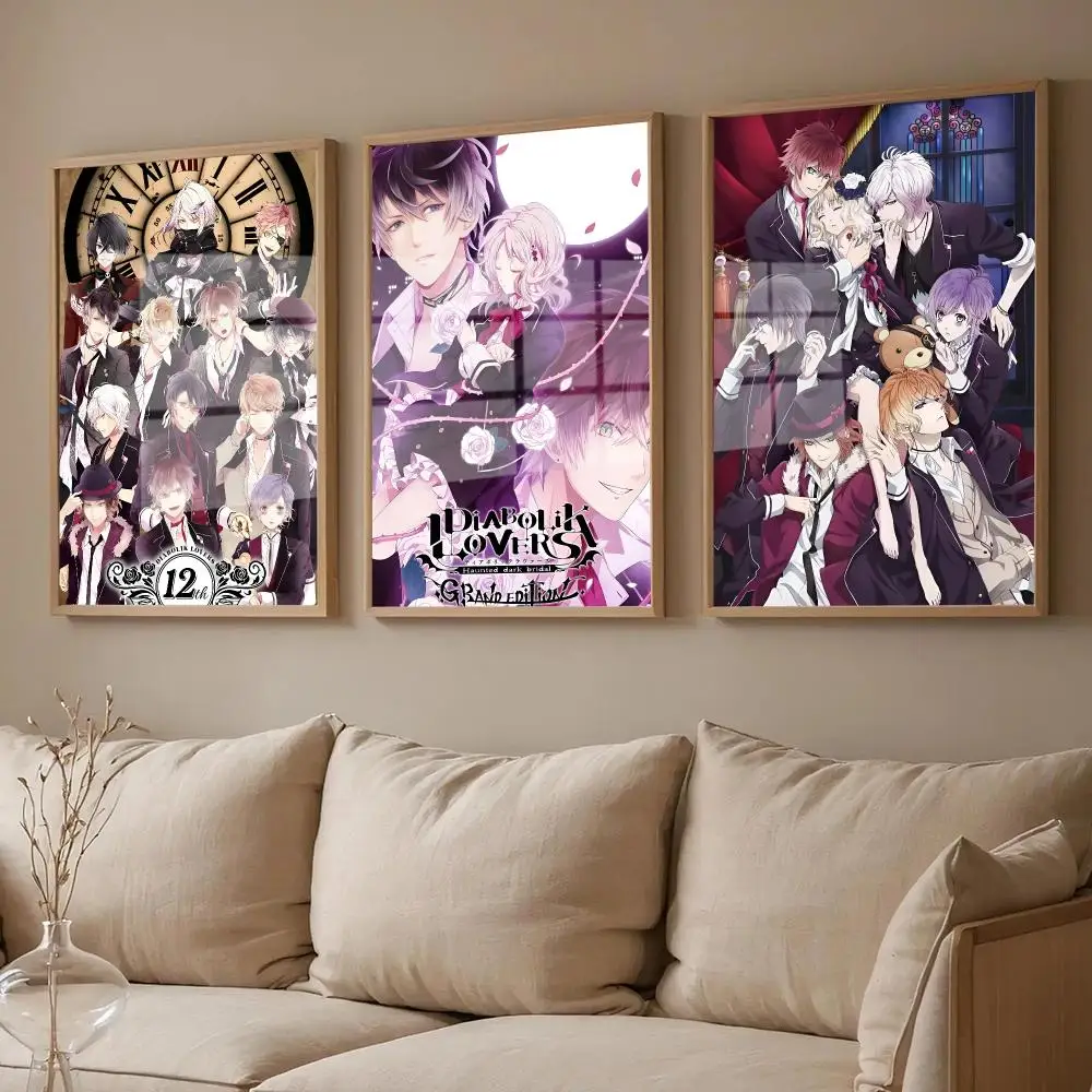 Diabolik Lovers-S Movie Anime Poster For Room Wall Art Decor Waterproof Stickers For Home Bar Bedroom Decoration