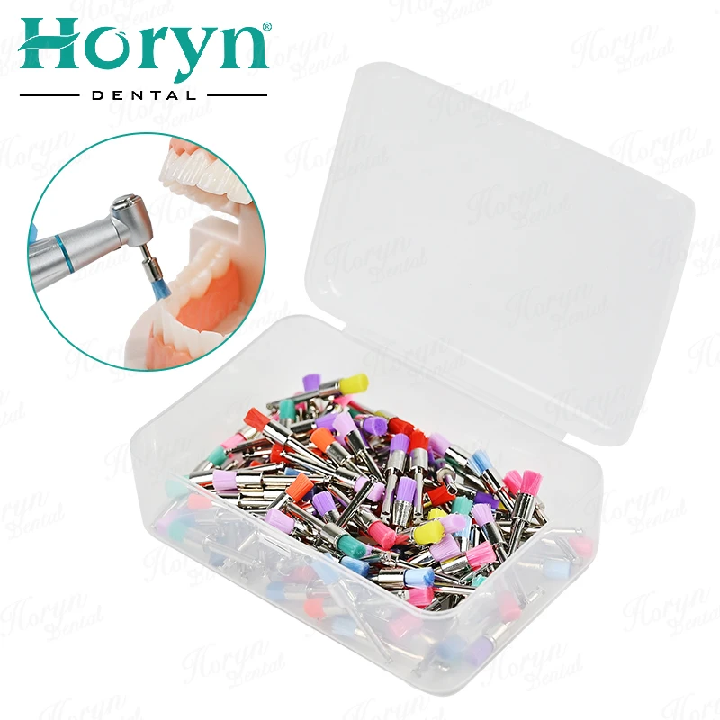 

100pcs Dental Prophy Brushes Polishing Polisher Disposable Latch type Mixed color Plat Used for stain removal and polish