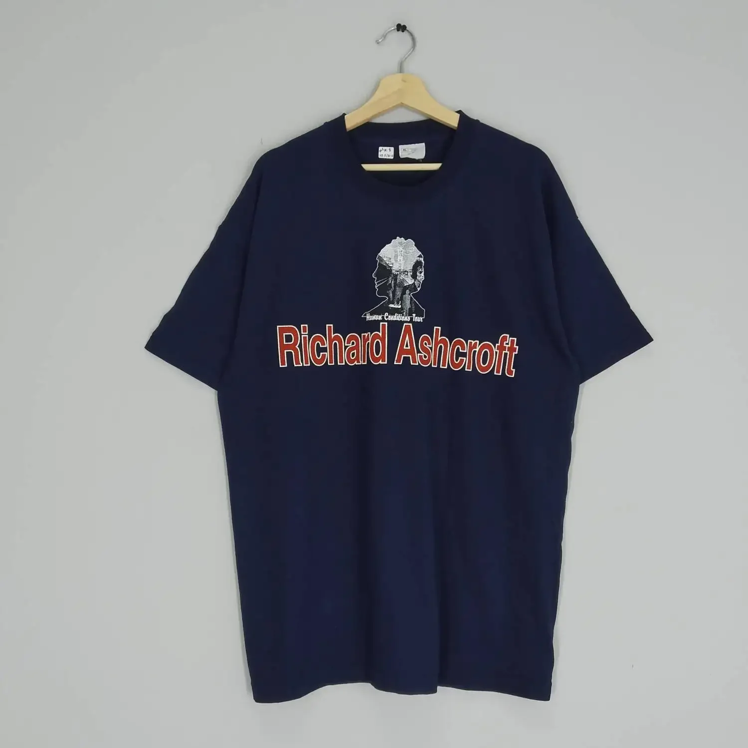 Vintage 90s Richard Ashcroft Alternative Rock Britpop Band Human Condition Tour Music Size XL T shirt