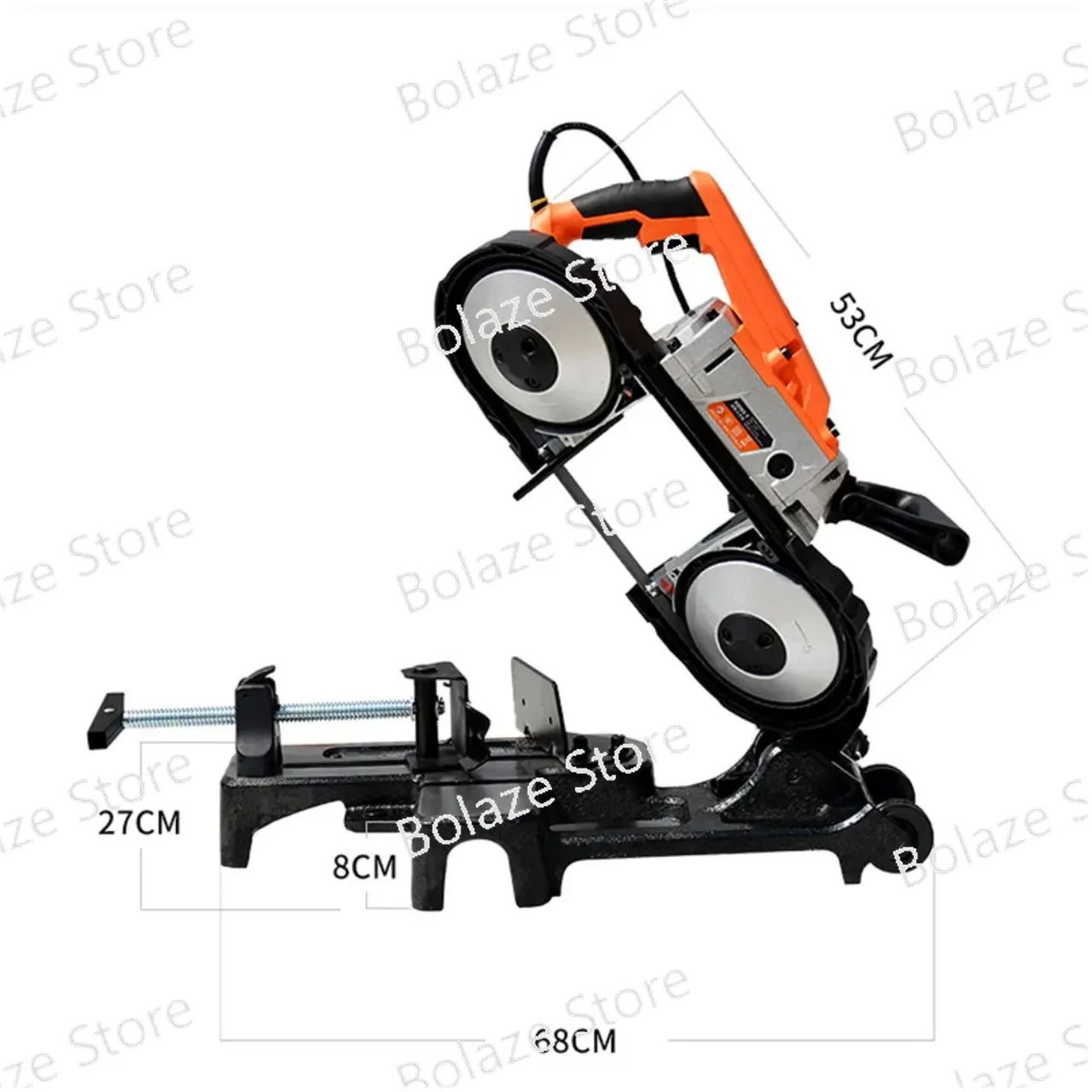 

Metal band saw Horizontal cutting tool 45° Material cutting saw Multi-function band saw portable handheld