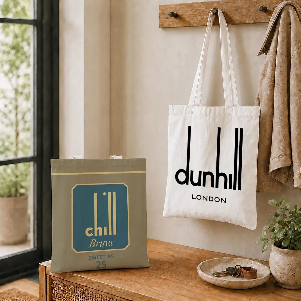Bolsas de almacenamiento D-DUNHILL a la moda, bolso de lona reutilizable, bolso de hombro para mujer, bolso escolar