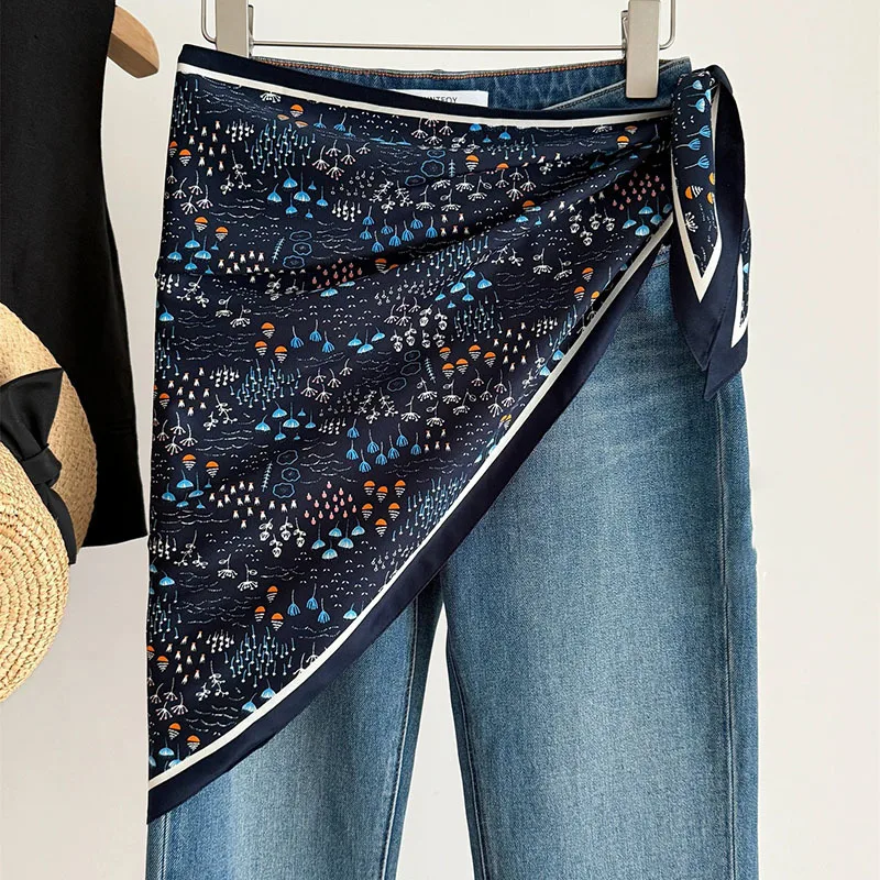 

Heavy-duty printed waist scarf, curtain, waist belt, large scarf, outer shawl, belt, silk scarf, scarf to pair with