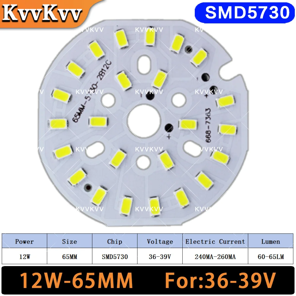 1Pcs SMD5730 LED 12W 15W 18W PCB Panel Warm White Natural Brightness 65MM 85MM 100MM Light Source For DIY LED Ceiling Bulb Light