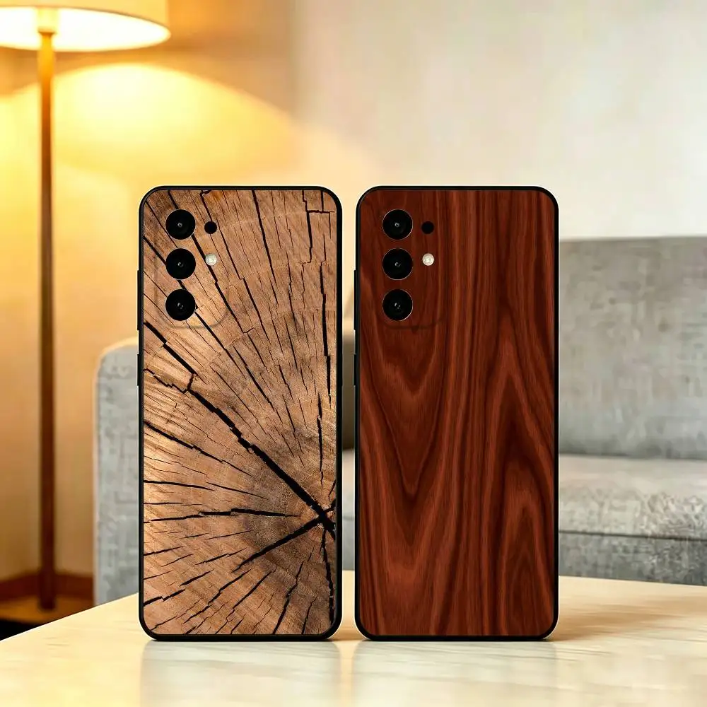 N-Natural W-Wood Phone Case Soft black For Samsung S25,S24,S21,S22,S23,S30,Ultra,S20,Plus,Fe,Lite