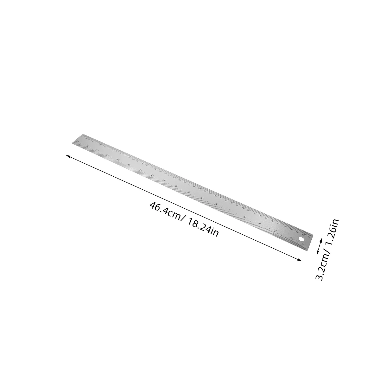 2Pcs Metal Stainless Steel Cork Backed Ruler For For Drawing Student Set Inch Dual Scale Centimeters Inches Non-