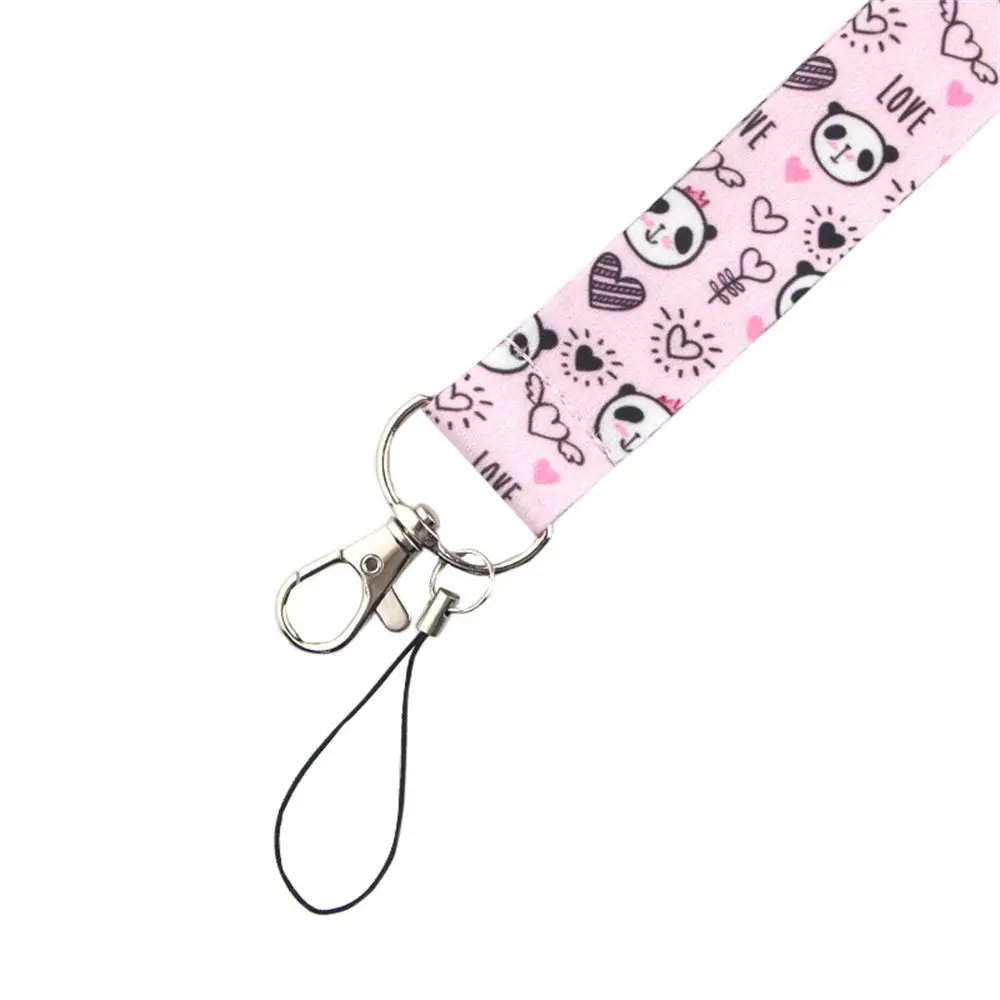 Neck Strap Certificate Lanyard ID Card Badge Holder Key Strap Mobile Phone Straps Webbing Hang Rope Panda Lanyard Animal Panda