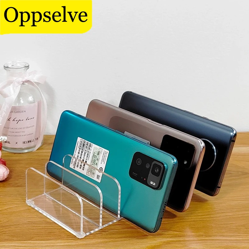 Desktop Transparent Acrylic Cellphone Organizer Storage Box Stand For iPhone Xiaomi Huawei 7-Grid Bracket Home Office Supplies