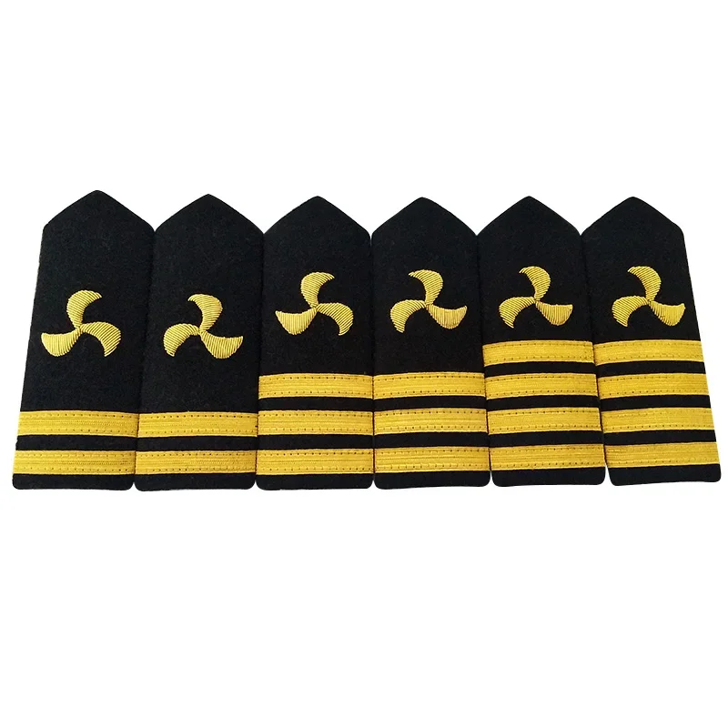 10 Pair The US Navy Shirt Uniform Shoulder Badge Anchor Propeller Gold Strip Epaulettes DIY Craft Clothes Decor for Navy Costume