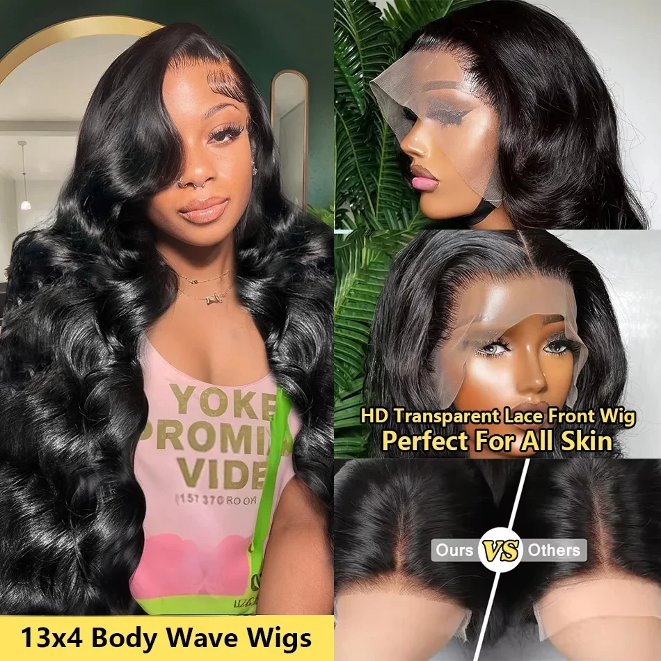 

Парик из натуральных волос Body Wave, плотность 250, 13x6, 13x4, 40 дюймов, с HD прозрачным кружевом, предварительно выщипанный, для женщин
