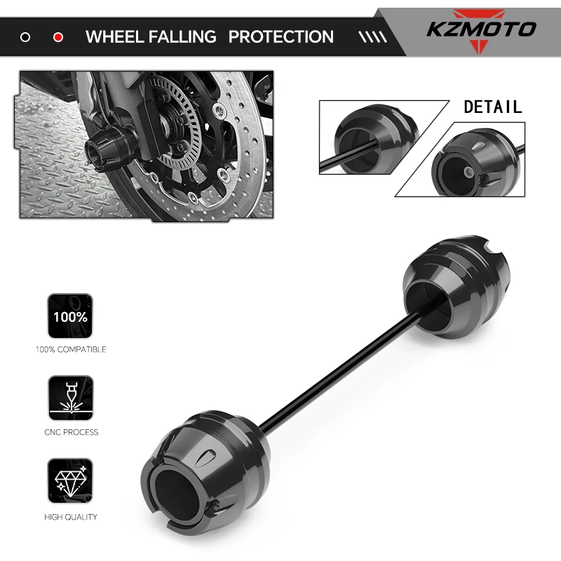 

For Z1000 Z1000SX Z750 NINJA650 NINJA1000 NINJA1000SX VERSYS650 VERSYS1000 Front Wheel Axle Crash Sliders Falling Protector Pad