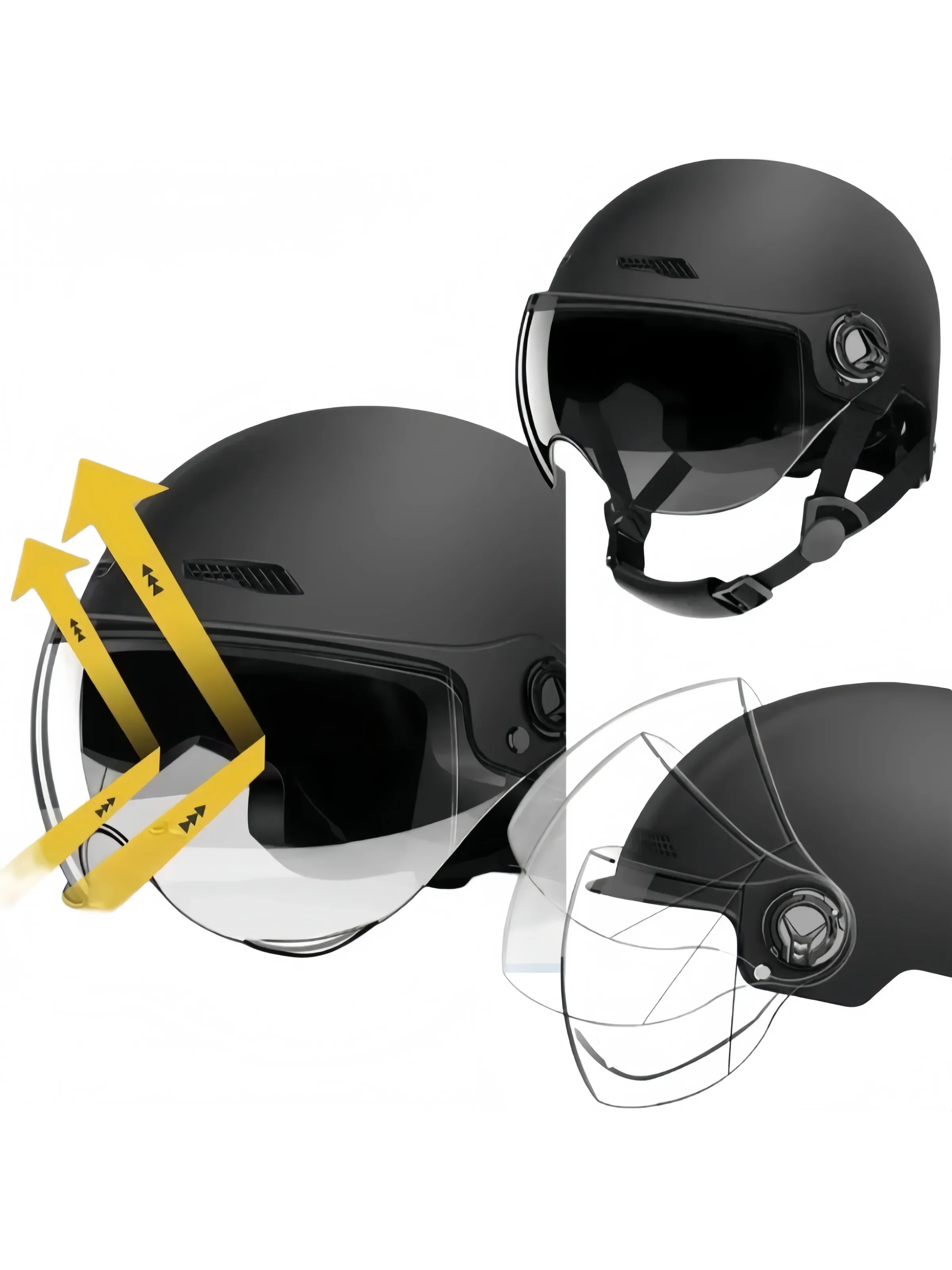 

Motorcycle Helmet Safe and Comfortable Adult Lightweight Safety Helmet with GogglesFor Motorcycle Electric Vehicle Mountain Bike