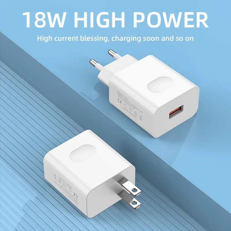 شاحن USB شحن سريع حقيقي 3A عالي السرعة شحن سريع للهاتف المحمول محول الحائط هاتف محمول لهواوي S24 Xiaomi 14 15