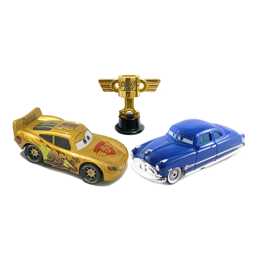 Pixar Cars Piston Cup Racer Lightning McQueen Modèle de voiture jouet Figurine Anime Doc Hudson Jouets de course Cadeaux pour enfants Articles de collection