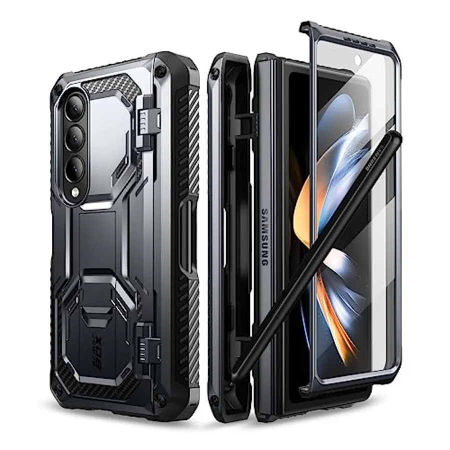 

Чехол Armorbox для Samsung Galaxy Z Fold 4 (выпуск 2022 года) с держателем для стилуса, подставкой и полной защитой корпуса