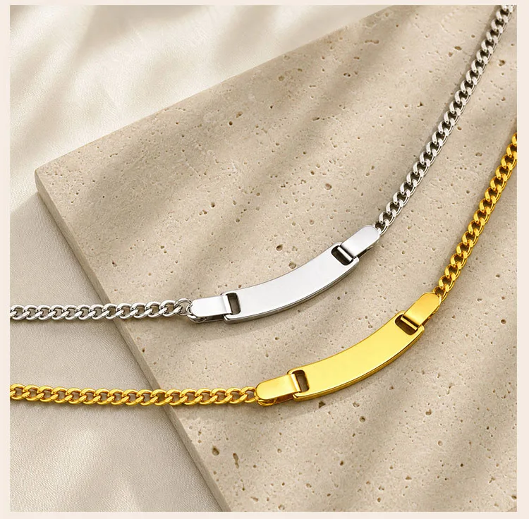 Personalisierte Namenskette, Edelstahl-Kettenarmband, in Gold- oder Silberfarbe, personalisierter Schmuck für Online-Händler. – Detail 7