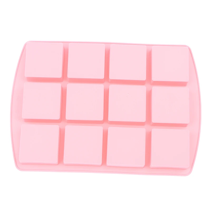 12Cavity Square Silicone Molds For DIY Brownie Bites Fudges Cakes Candy Jelly Bakeware For Kids Baking Decorating Mold