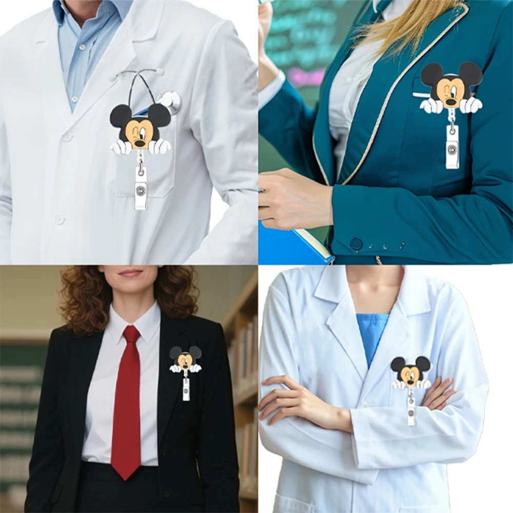 ديزني ميني تلسكوبي ممرضة طبيب شارة التمرير كليب مستشفى الطبية طالب معرف حامل المفاتيح