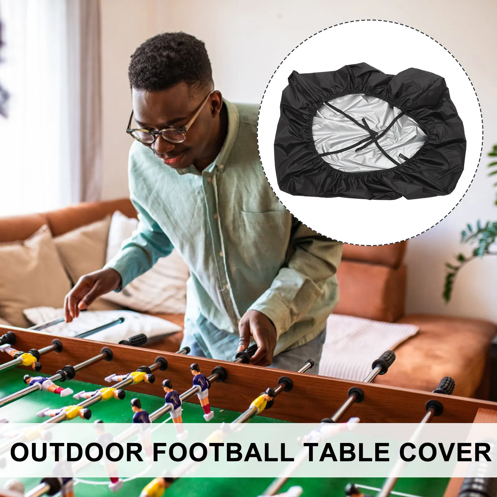 

Professional Foosball Table Cover Oxford Cloth Waterproof Dustproof Elastic Strap Foldable Portable Outdoor Indoor Use Football