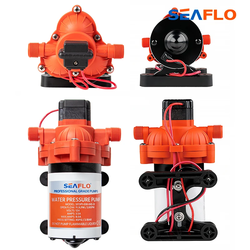 Seaflo-bomba de diafragma de agua marina automática, dispositivo eléctrico autocebante de alta presión, 3,0 gpm, 45 psi, 12V, adecuado para yac