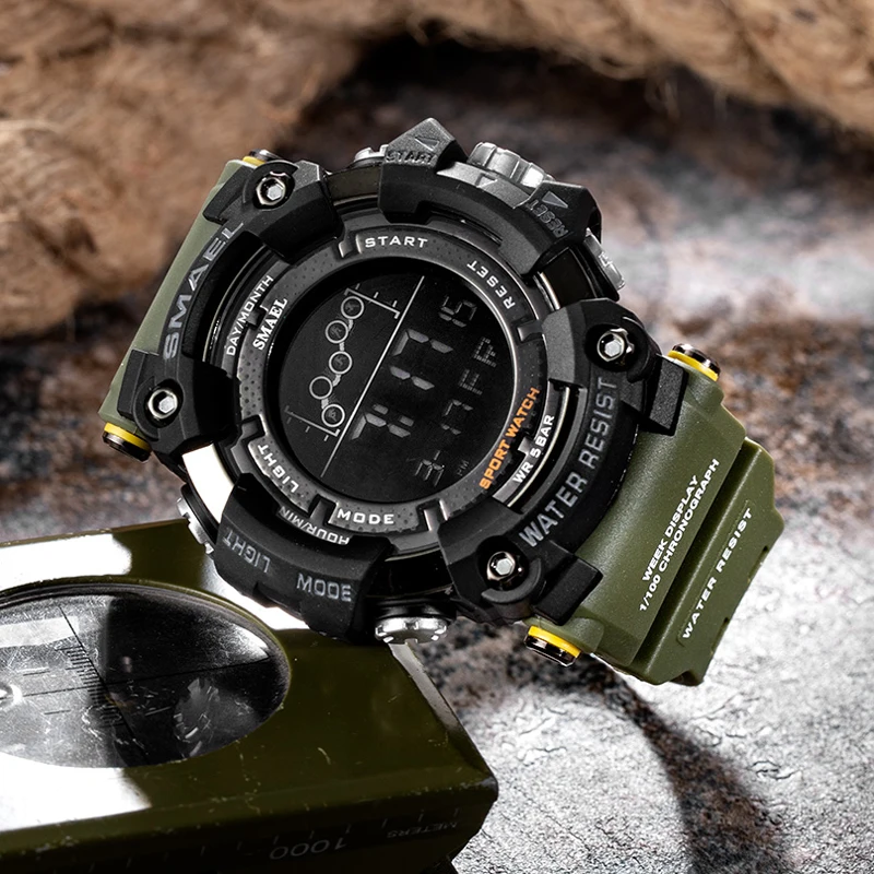 SMAEL Herren Uhr Military Wasserdicht Sport Armbanduhr Digitale Stoppuhren für Männer 1802 Militärische Elektronische Uhren Männlichen Uhr