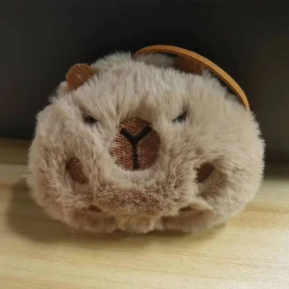 Porte-clés en peluche de dessin animé créatif Capybara, jouets en peluche, étiquette de nom de sac, overd'inde doux, pendentif de sac, confrontation