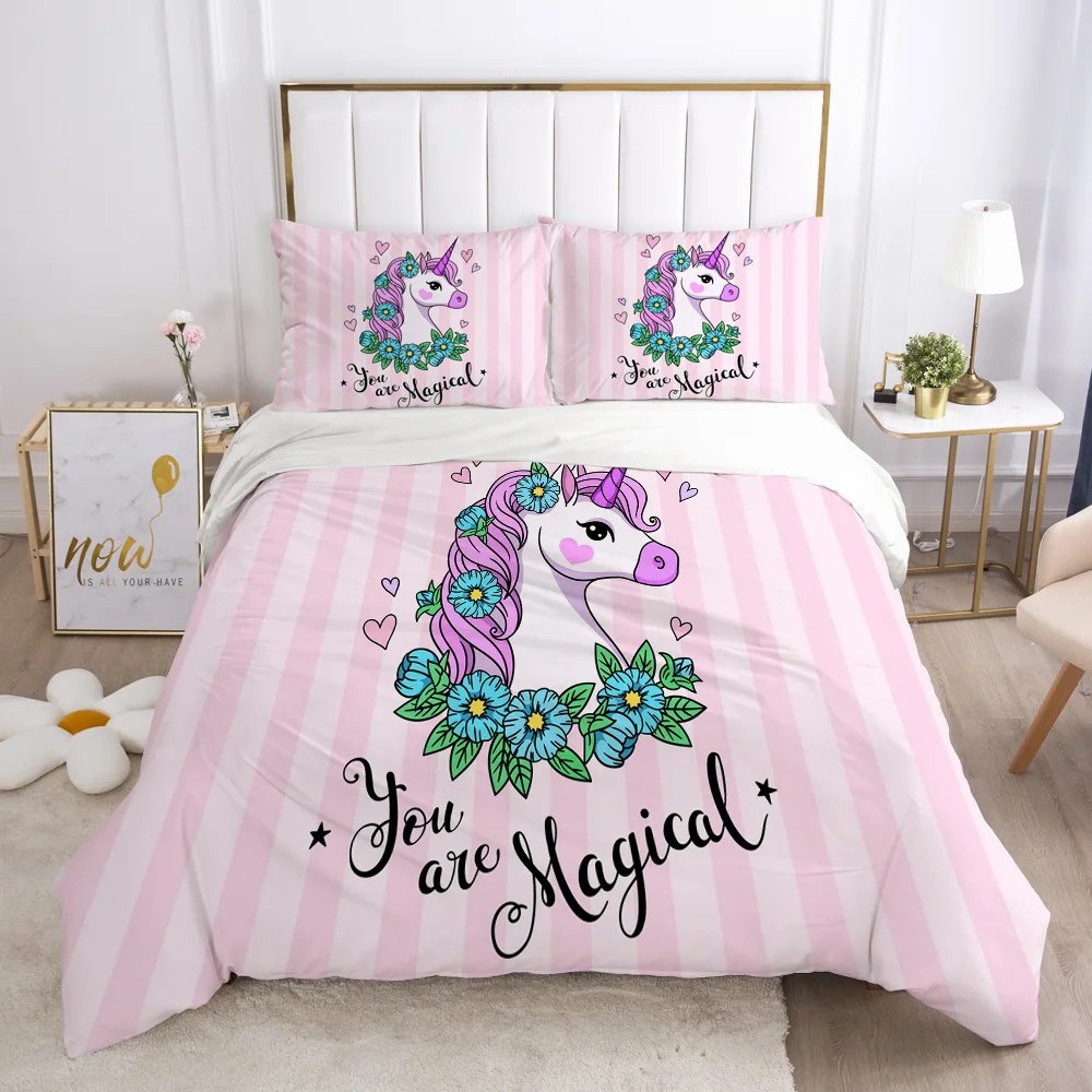 2/3pcs bedding set Digital Print Comfortable Duvet Cover for Home Bedroom Decoration, 1 Duvet Cover and 2pillowcase with Zippers