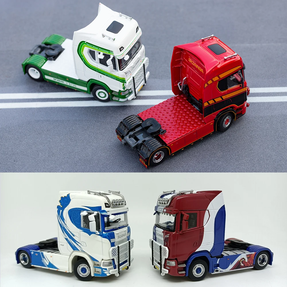 GCD 1/64 Scania S 730 Vehicle Model Diecast Car Collection Toy Station with Display Box Gifts