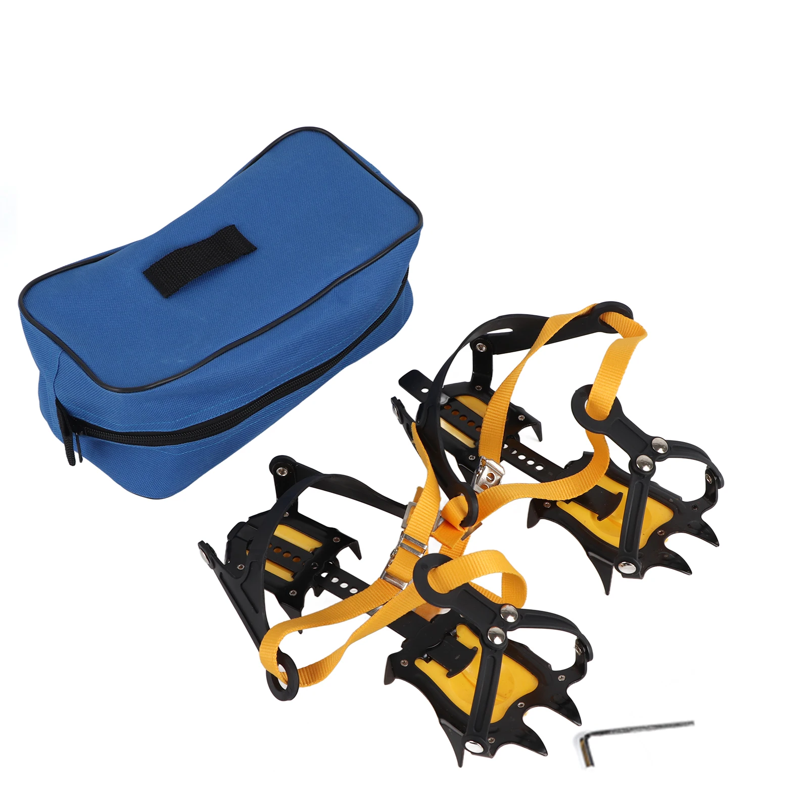 

1 Pair Of 10-teeth Crampons Strap Binding Type Ice Grips Slip Resistant Cleats For Hiking Anti Slip Spike Ice Ice Spikes