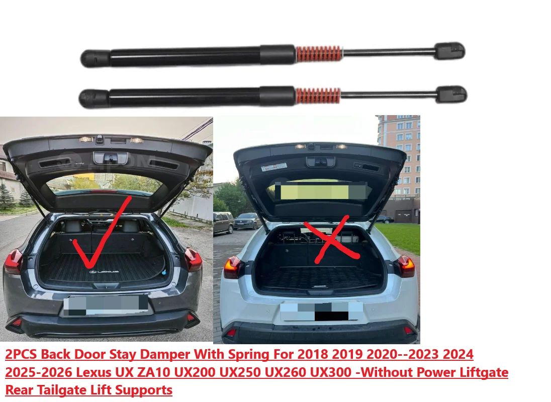 

2x Rear Damper With Spring For 2018-2026 Lexus UX ZA10 UX200 UX250 UX260 UX300 Rear Tailgate Boot Gas Spring Struts Lift Support