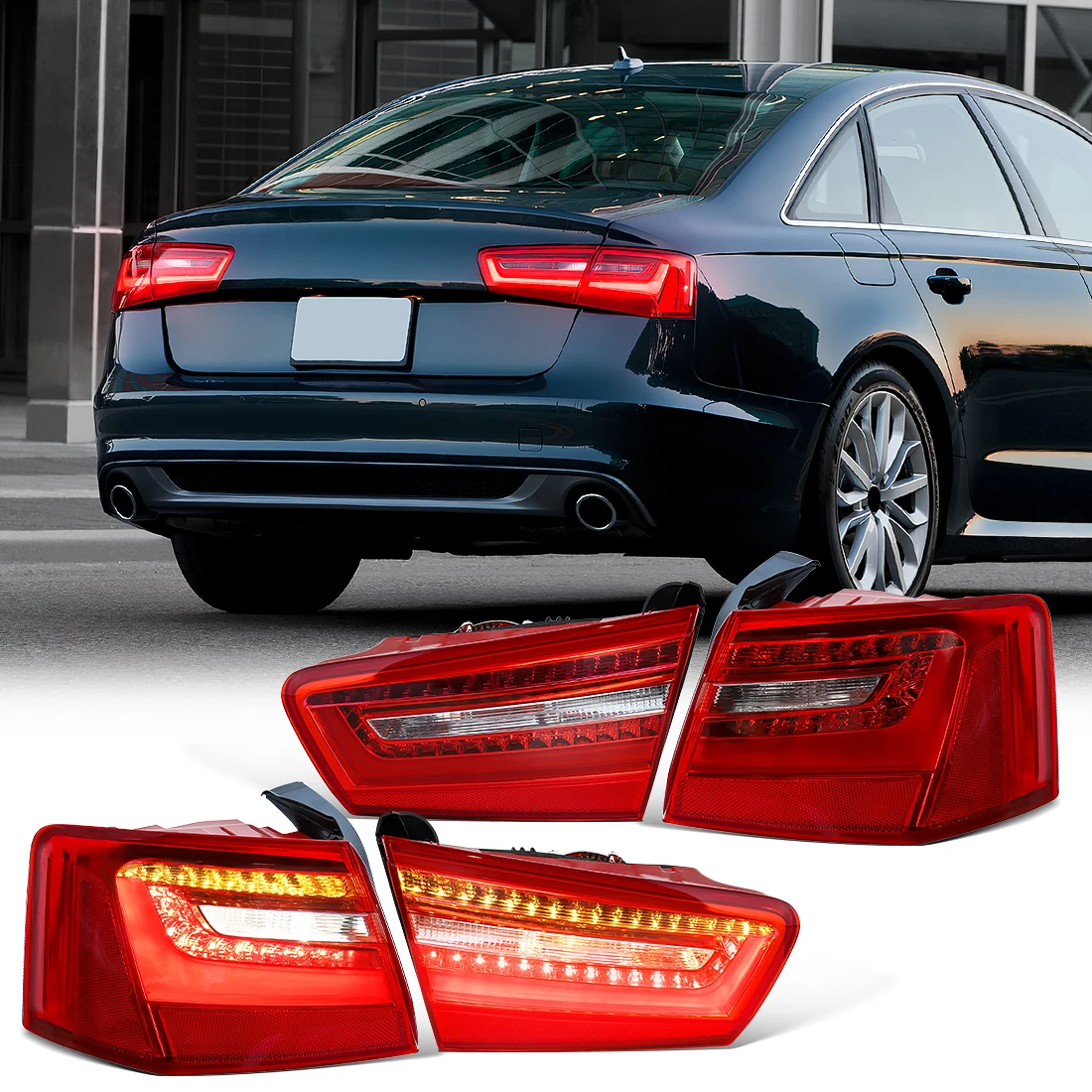 

Taillight Assembly For Audi A6 C7 Saloon 2010-2016 Brake Reversing Lamp Turn Signal Tail Lights Accessories 4GD945093 4GD945094