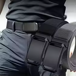New Automatic Buckle Belt, Canvas Tactical Workwear Casual Outdoor Military Training Pants Belt For Men