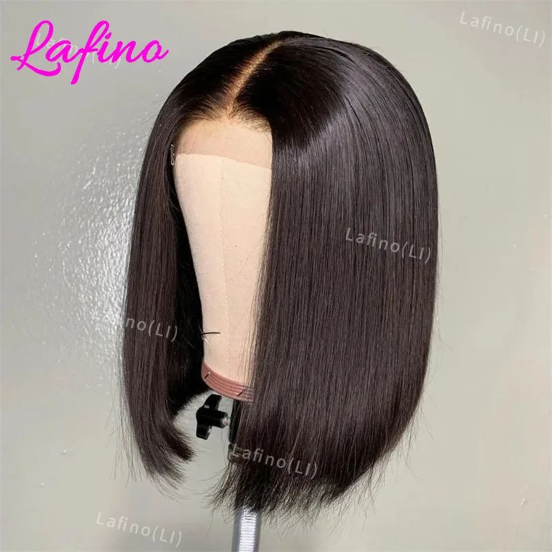 

13x6 HD Lace Frontal Short Bob Wig Bone Straight Glueless Pre Cut 5x5 Closure Wig Ready to Wear 100% Human Hair Wig Preplucked