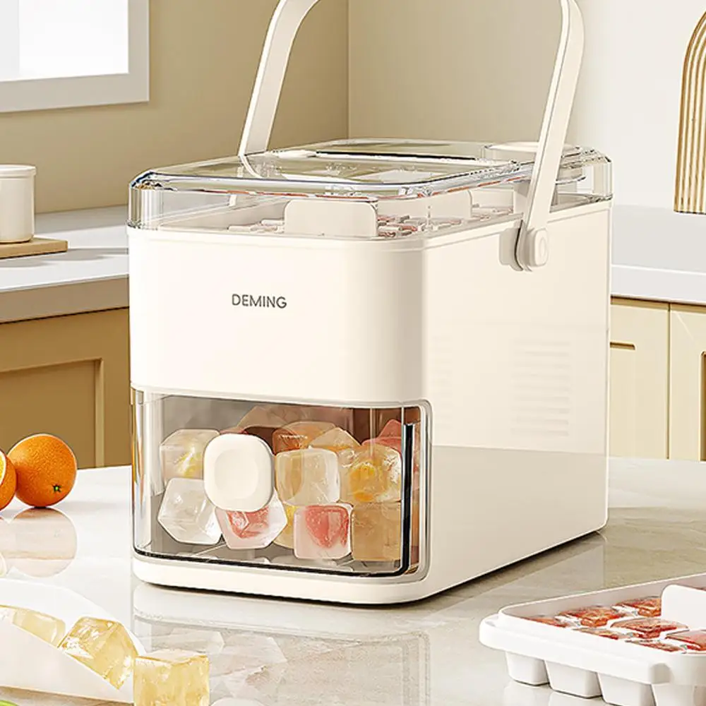 

28/56-cube Ice Maker Press Portable Design With Easy Double Ice Box Ice Cap Press Storage Household Layer - S6r8