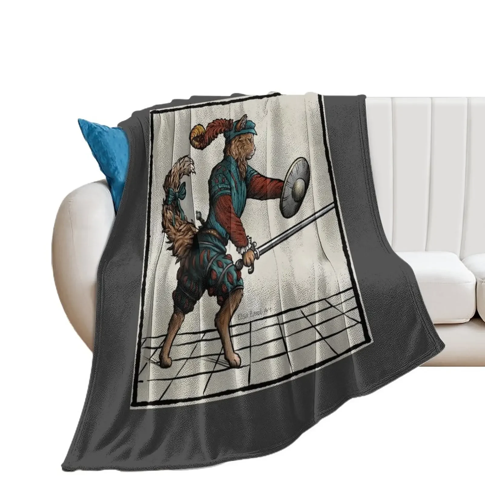 Maowrozzo - Sword and Buckler Throw Blanket Luxury Throw Furry christmas decoration Large Blankets