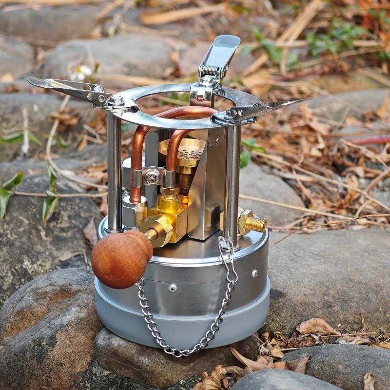 Adjustable Self-Pressurized Alcohol Stove Portable Windproof Camping Stove for Picnic, Tea Making & Water Boiler
