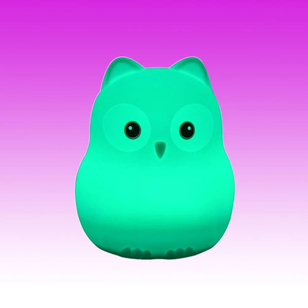 

Multicolor Night Light Owl LED Cute Bed Lamp Change Touch Control USB Rechargeable Safe for Children Bedrooms