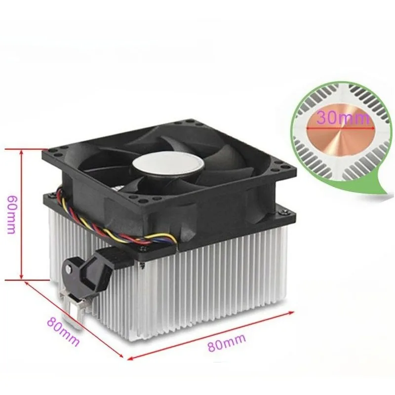 radiator, computer CPU cooling fan, copper core 4-pin silent fan