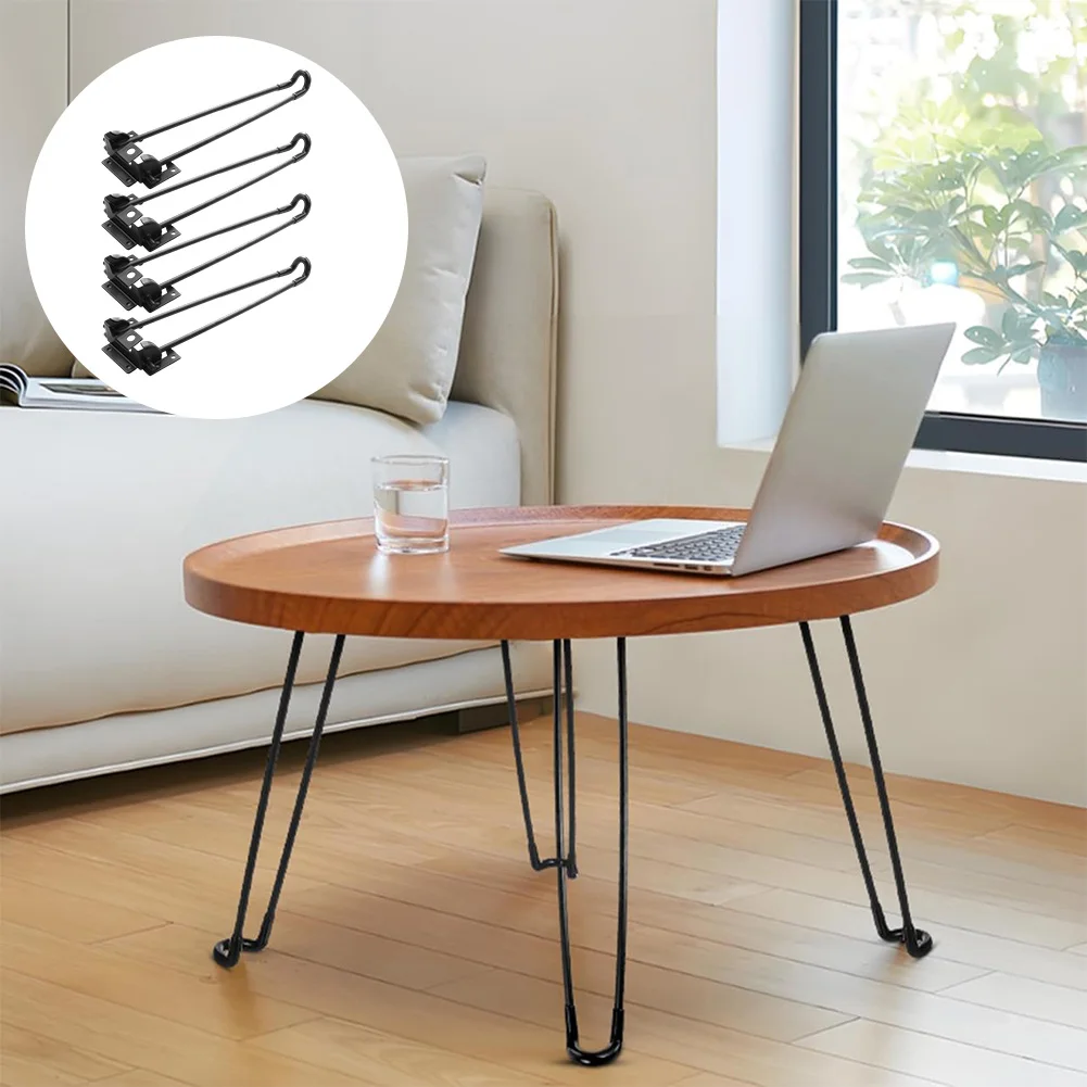 

4PCS Hairpin-style Table Legs Metal Foldable Table Legs DIY Home Bench Dining Desk End Coffee Table Feet