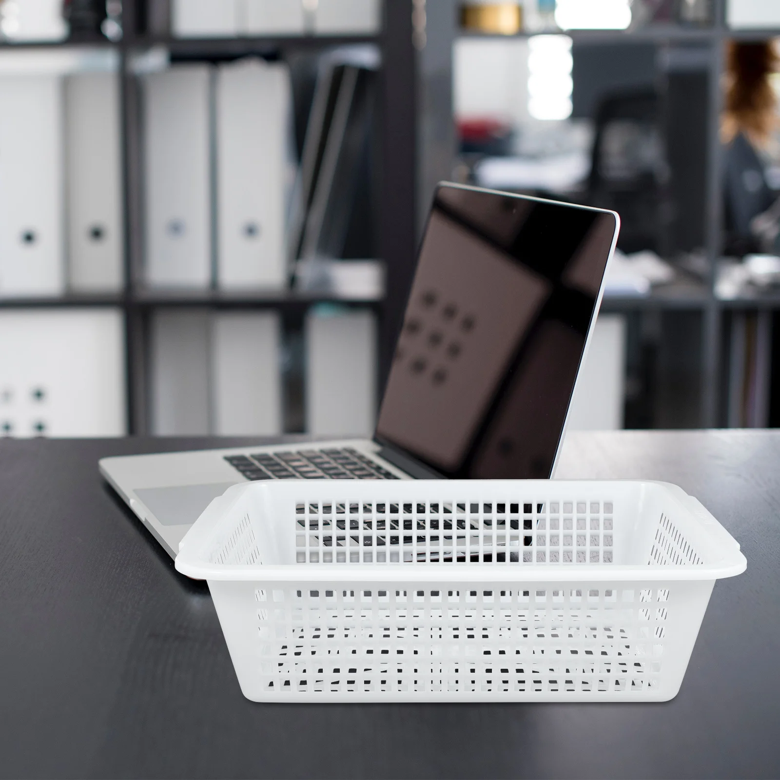 

2Pcs File Basket Creative Storage Organizer ABS Plastic Desktop Storage Basket Office Document File Organizer