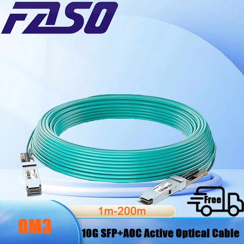 10G SFP + kabel AOC 10G SFP + Ke SFP + kabel serat optik aktif OM3 MM F rakitan serat pasang langsung dengan SFP + konektor