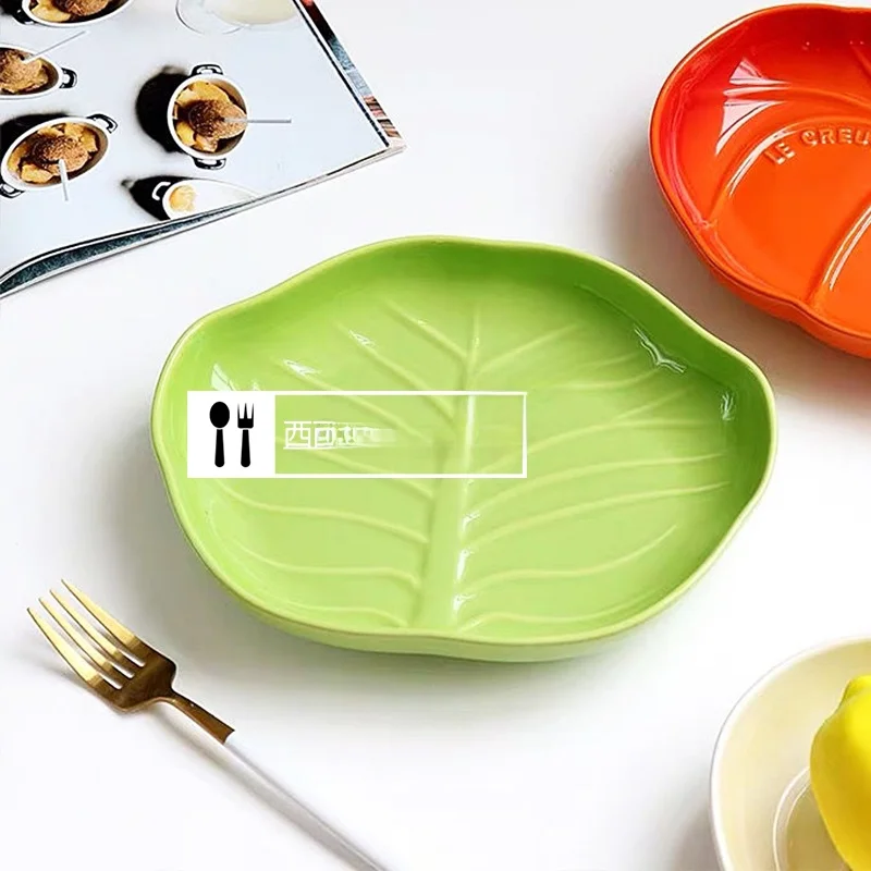 

Креативная тарелка с тыквой и овощами, забавная плоская тарелка Di Deep Di Cerc, французская глазурованная под цветной универсальный Di