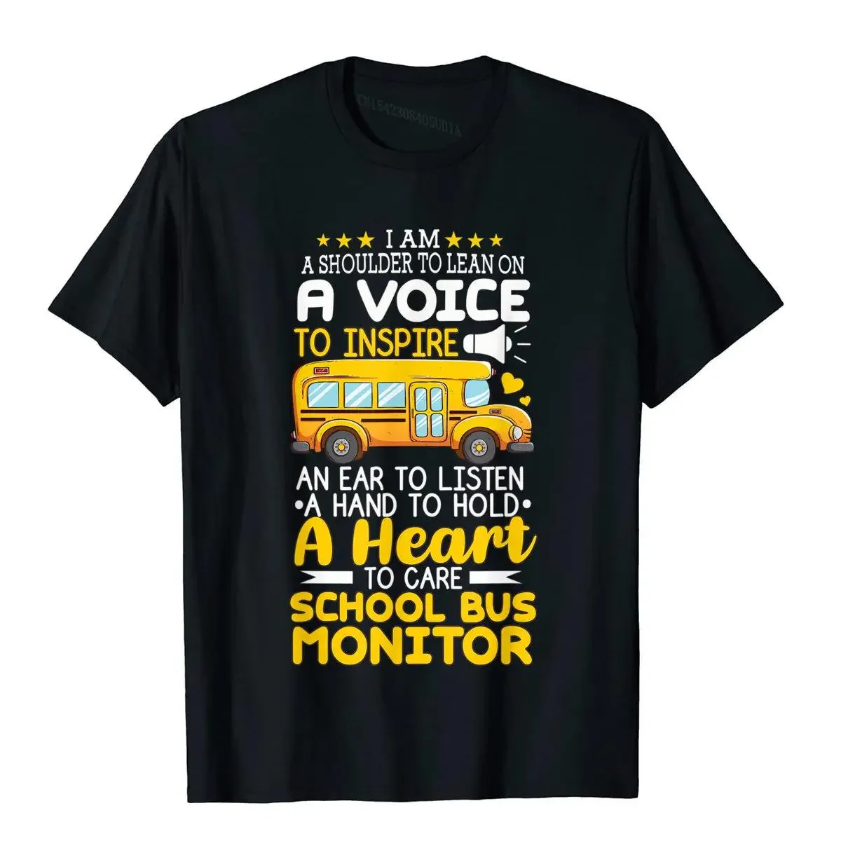 

School Bus Monitor A Shoulder To Lean On A Voice To Inspire T-Shirt T Shirt Tops & Tees Oversized Cotton Moto Biker Custom Men