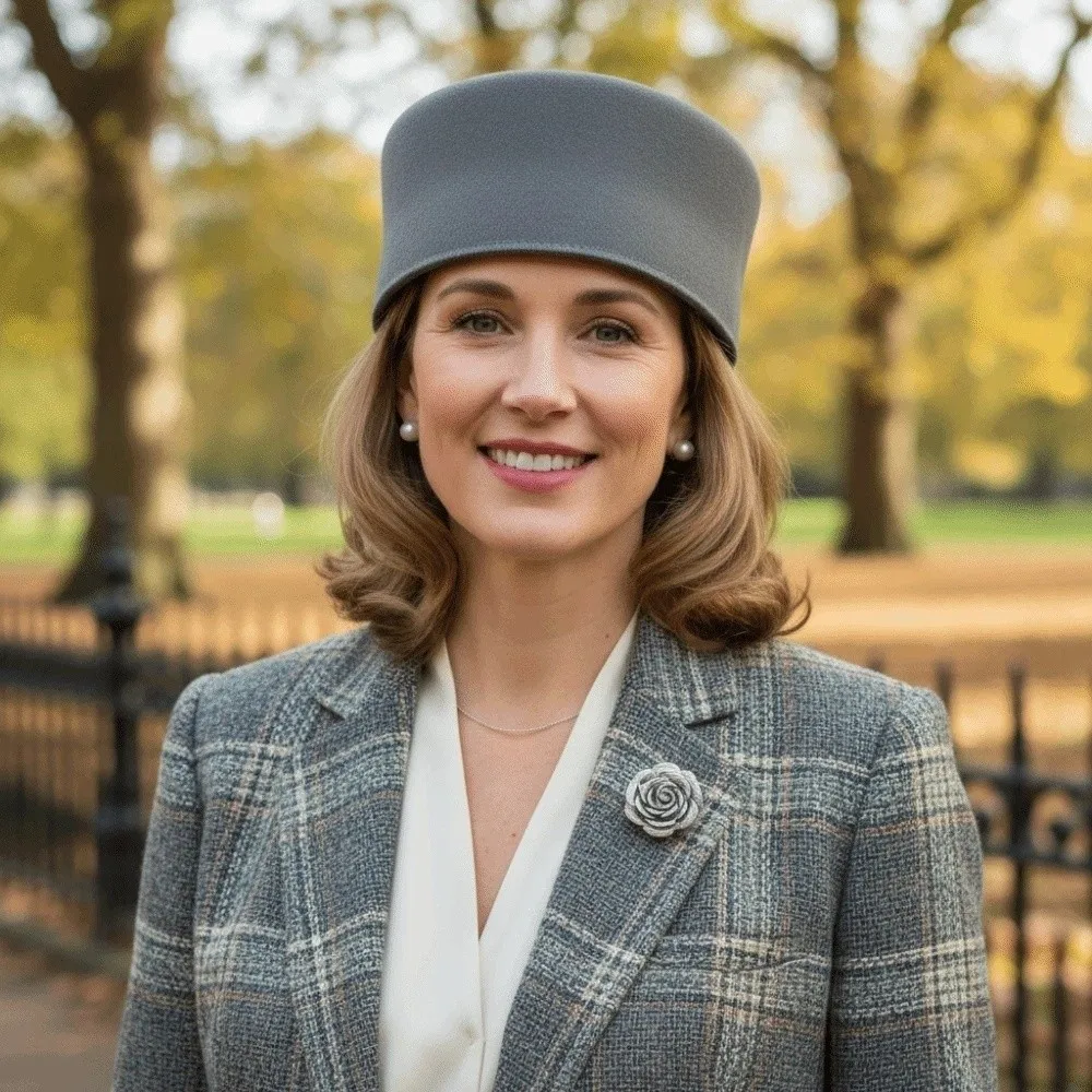 Vintage Looking Pillbox Hat French Style Air Hostess Airline Stewardess Caps Solid Color Versatile Woolen Top Hat Live Show