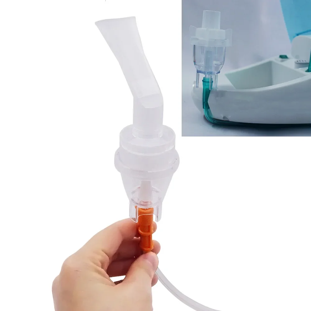 3pcs Nebulizer Atomized Cup Mouth Pipe Nose Pipe Air Compressor Tank Asthma Inhaler Allergy Inhaler Aerosol Medication Atomizer