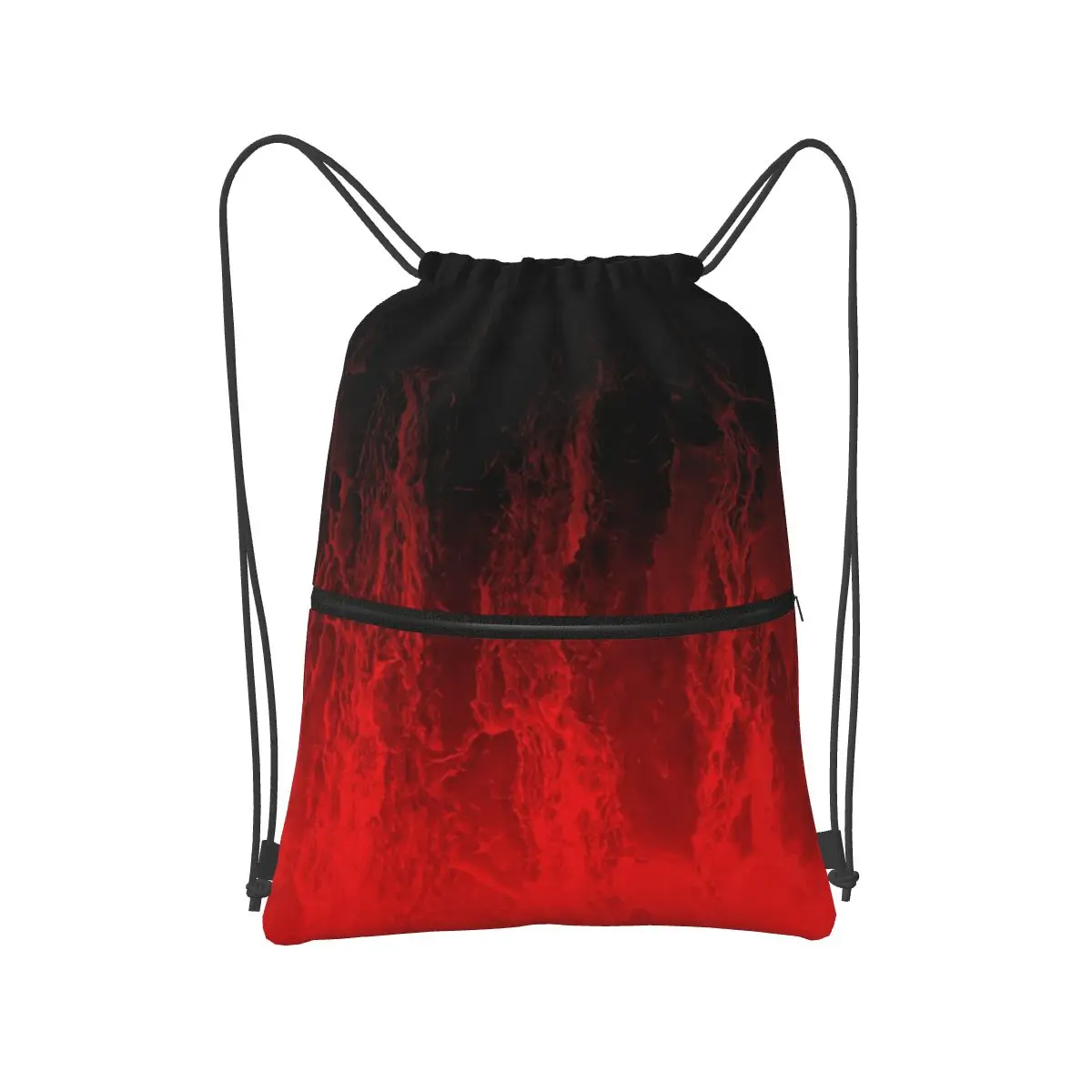

Red Fire Flame Backpacks Casual Drawstring Bundle Pocket Sports Bag Book Bags for Man Woman School
