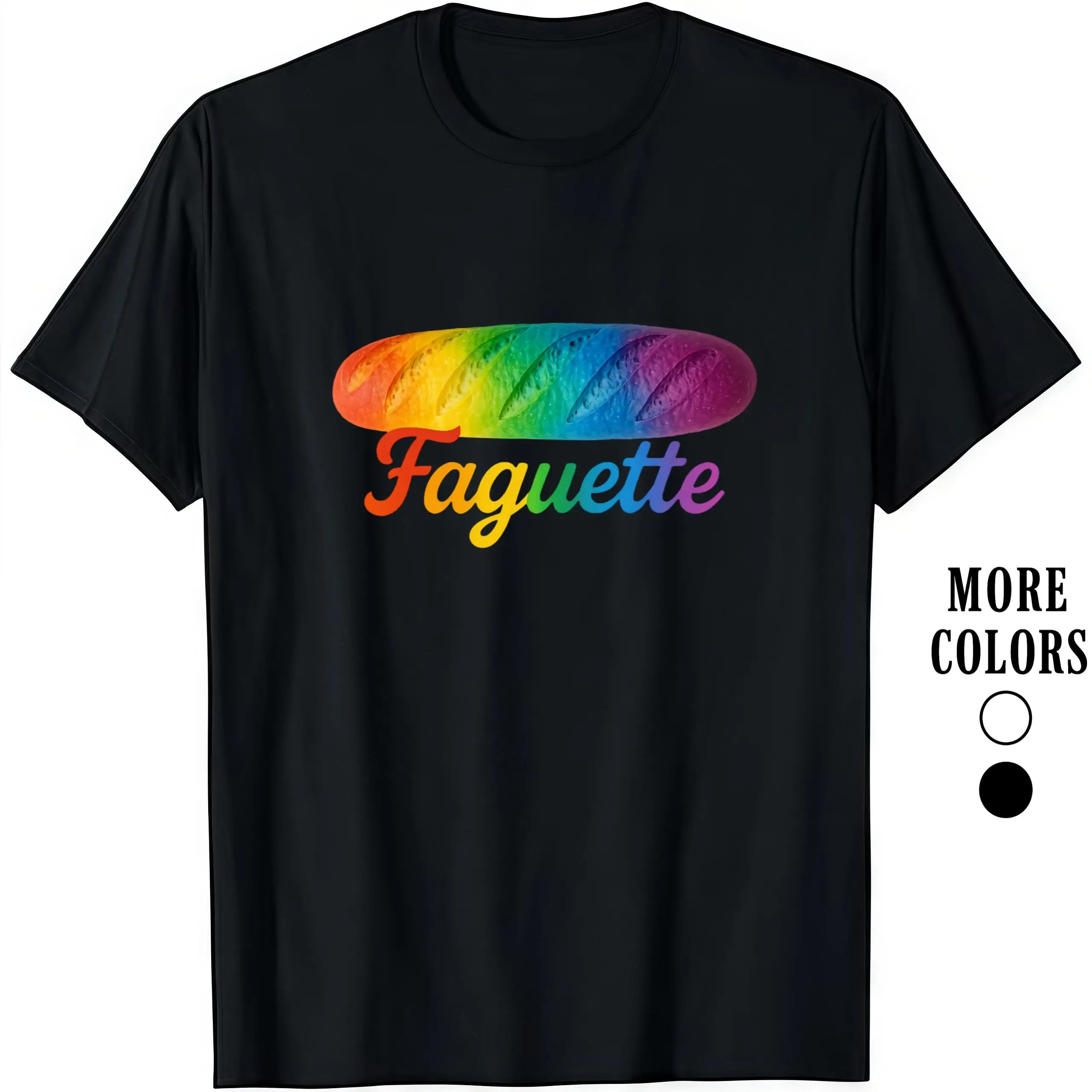 

Fashion Designer T-Shirts - Cotton Graphic Tees With Faguette Pride LGBT Baguette T-shirt,Crewneck,Casual,Ideal For Everyday Wea
